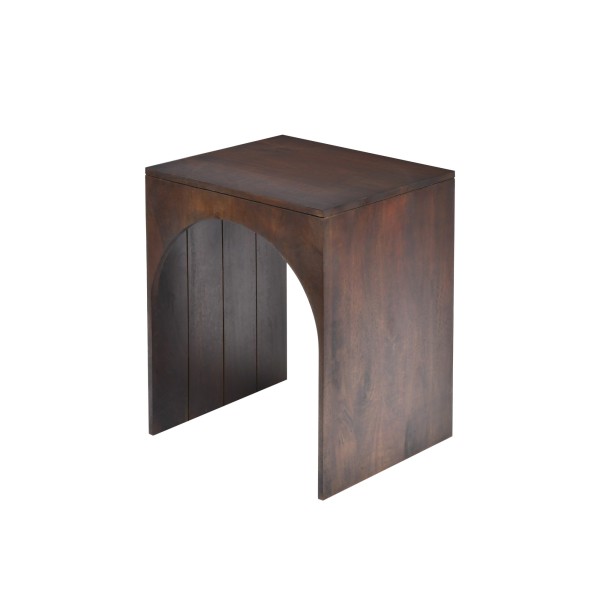 Lot de 2 tables basses gigognes en bois massif foncé - Isak