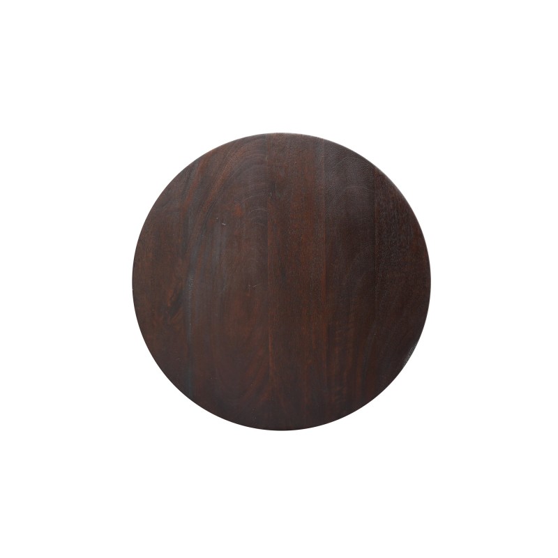 Table d'appoint ronde en bois massif brun foncé - Alrik