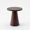 Table d'appoint ronde en bois massif brun foncé - Alrik
