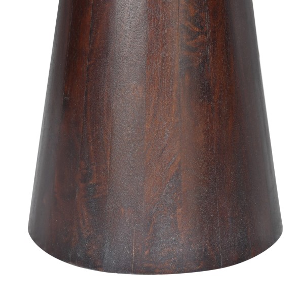 Table d'appoint ronde en bois massif brun foncé - Alrik