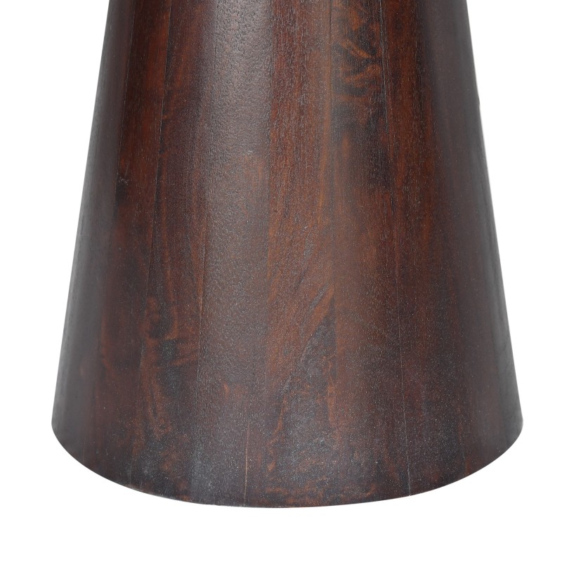 Table d'appoint ronde en bois massif brun foncé - Alrik