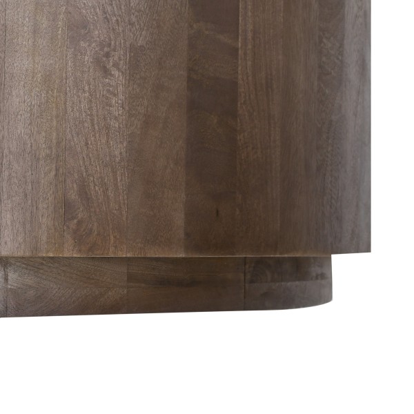 Table basse ronde en bois massif brun foncé - Toril