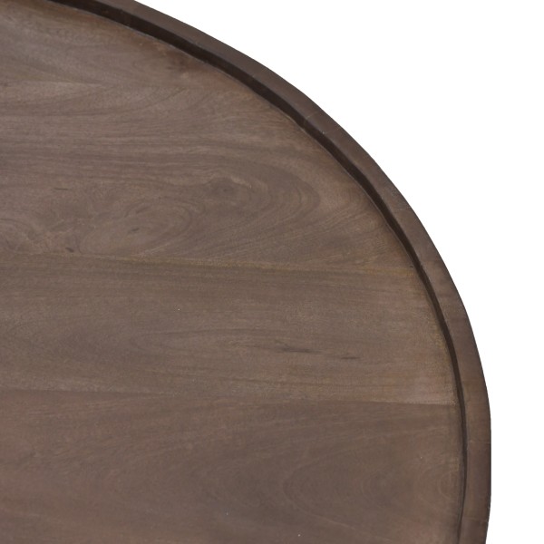 Table basse ronde en bois massif brun foncé - Toril