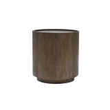 Table d'appoint ronde en bois massif brun foncé - Toril