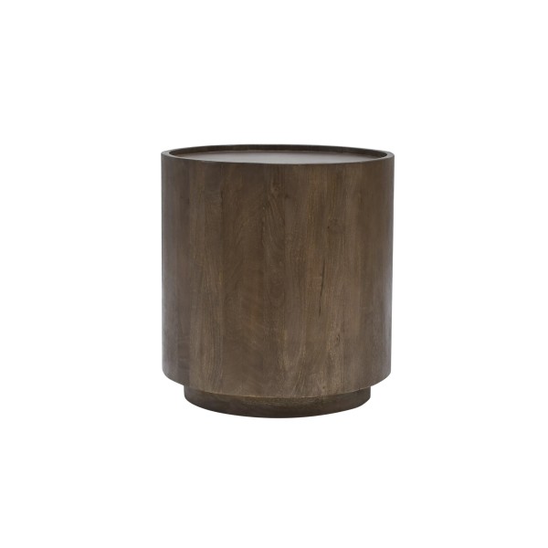 Table d'appoint ronde en bois massif brun foncé - Toril