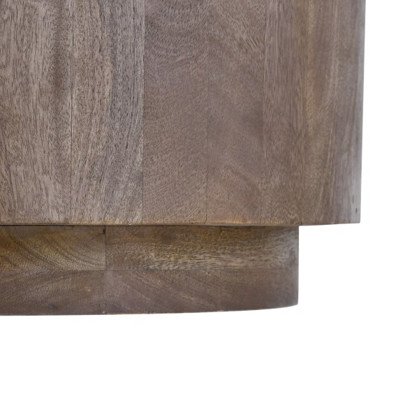 Table d'appoint ronde en bois massif brun foncé - Toril