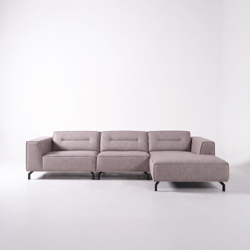 Canapé d'angle 5 places en tissu avec méridienne droite - Zoya