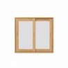Armoire salle de bain 80 cm bois massif et portes coulissantes avec miroir