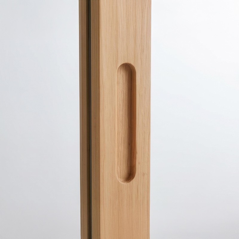 Armoire salle de bain 80 cm bois massif et portes coulissantes avec miroir