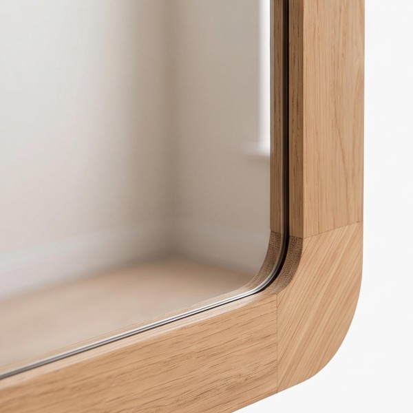 Miroir de salle de bain carré 70 cm x 70 cm avec bords arrondis