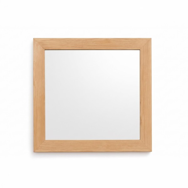Miroir mural carré de salle de bain en bois massif de mindi