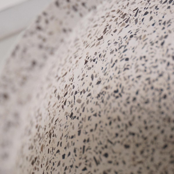 Vasque de salle de bain ronde en terrazzo blanc 40 x 40 cm - Mahina