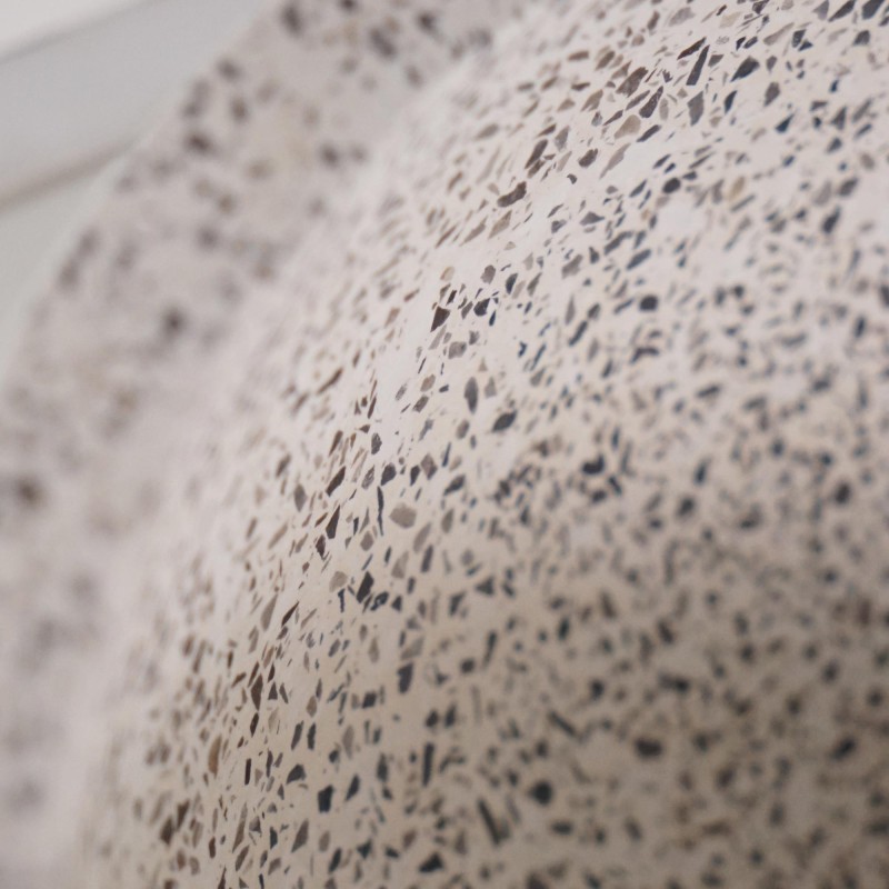 Vasque de salle de bain ronde en terrazzo blanc 40 x 40 cm - Mahina