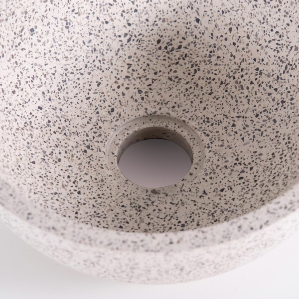 Vasque de salle de bain ronde en terrazzo blanc 40 x 40 cm - Mahina