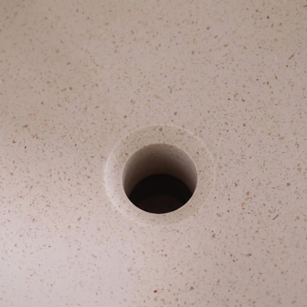 Vasque de salle de bain carrée en terrazzo blanc 40 x 40 cm - Kalani
