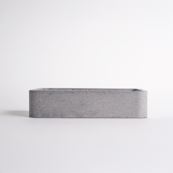 Vasque de salle de bain rectangulaire en terrazzo gris 50 x 30 cm - Nohea
