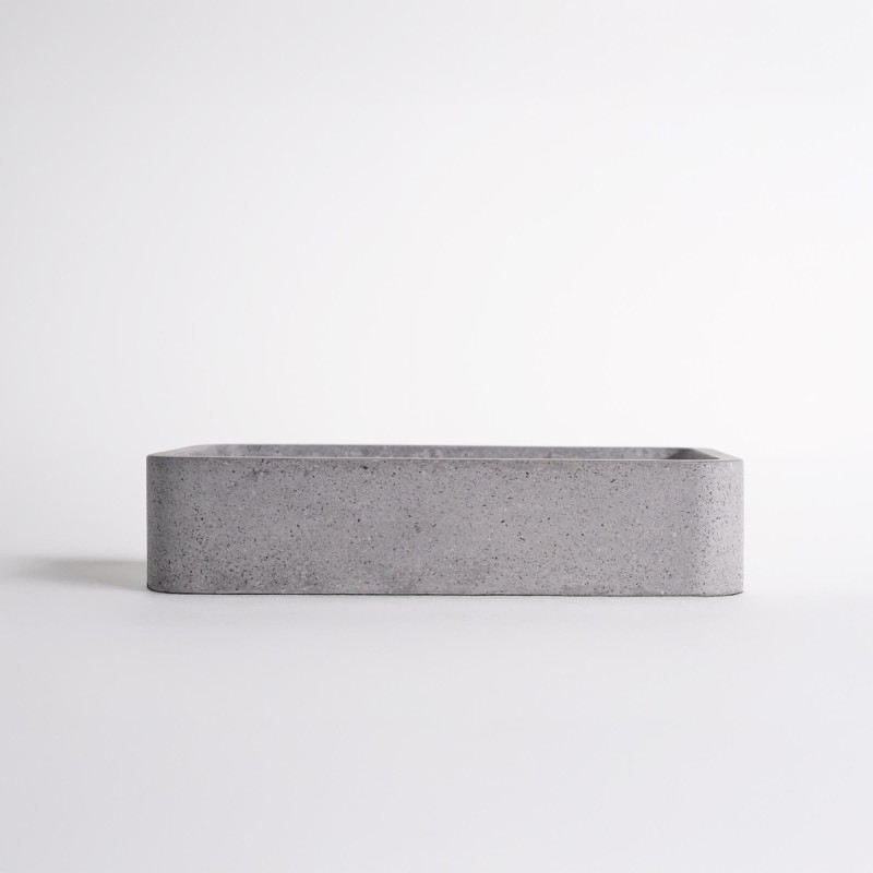 Vasque de salle de bain rectangulaire en terrazzo gris 50 x 30 cm - Nohea