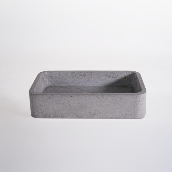 Vasque de salle de bain rectangulaire en terrazzo gris 50 x 30 cm - Nohea