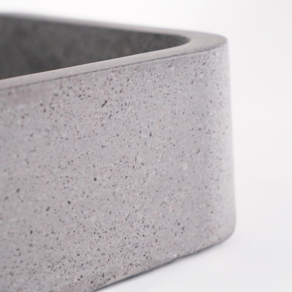 Vasque de salle de bain rectangulaire en terrazzo gris 50 x 30 cm - Nohea