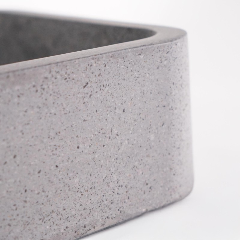 Vasque de salle de bain rectangulaire en terrazzo gris 50 x 30 cm - Nohea
