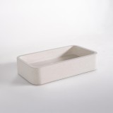 Vasque de salle de bain rectangulaire en terrazzo blanc 50 x 30 cm - Nohea
