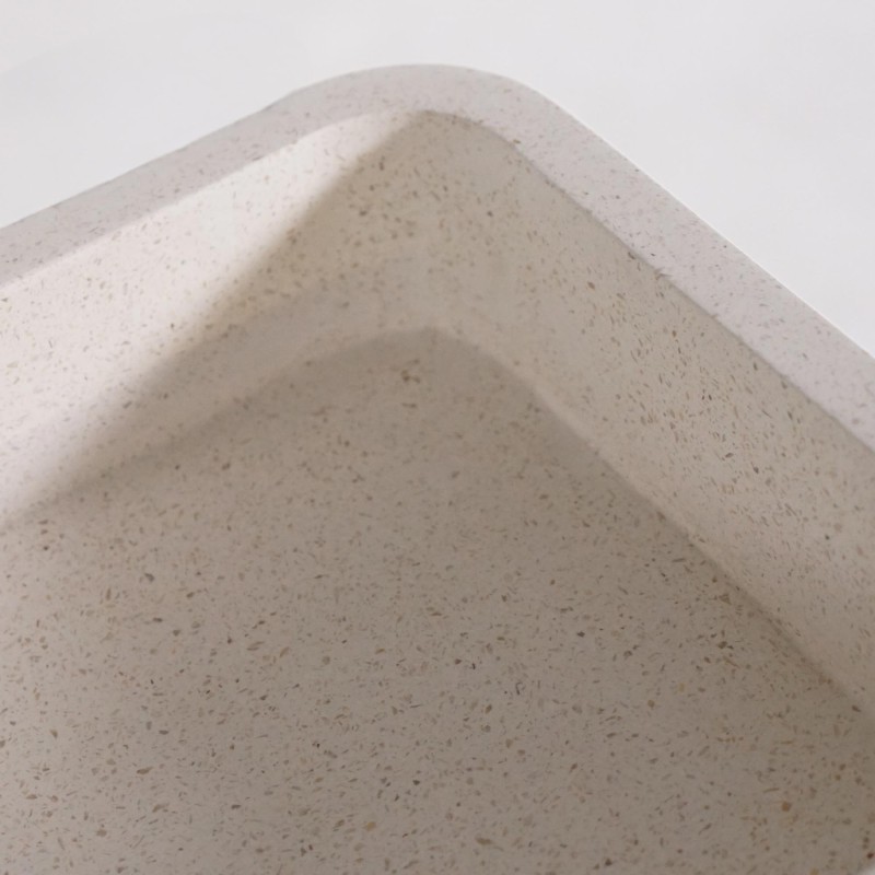Vasque de salle de bain rectangulaire en terrazzo blanc 50 x 30 cm - Nohea