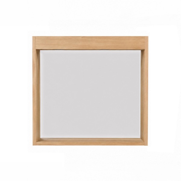 Miroir rectangulaire 80 cm cadre en bois massif avec emplacement lampes