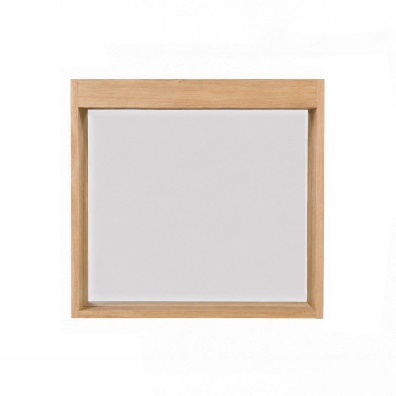 Miroir rectangulaire 80 cm cadre en bois massif avec emplacement lampes