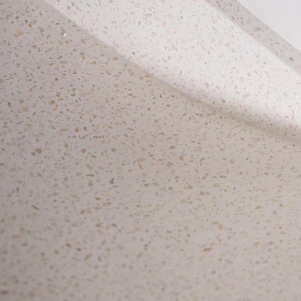 Vasque de salle de bain carrée en terrazzo blanc 40 x 40 cm - Maile