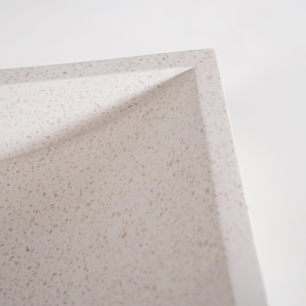 Vasque de salle de bain carrée en terrazzo blanc 40 x 40 cm - Maile