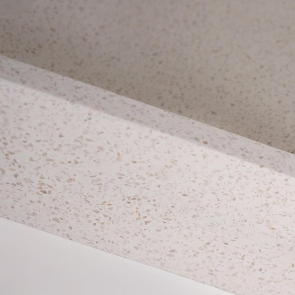 Vasque de salle de bain carrée en terrazzo blanc 40 x 40 cm - Maile