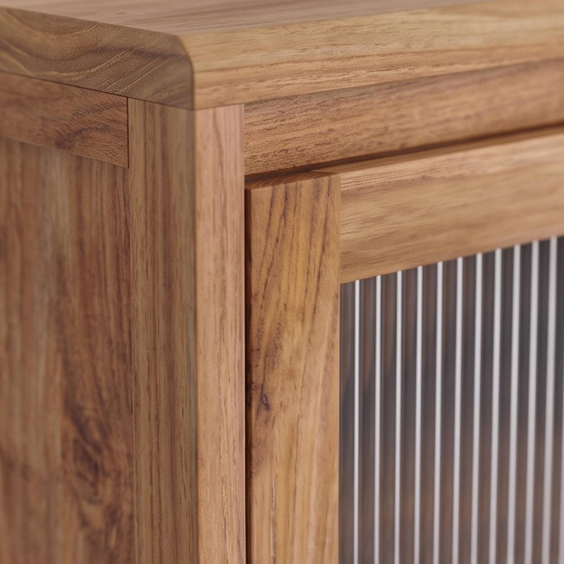 Meuble sous vasque en bois massif de teck 80 cm - Riona