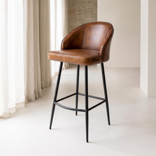 Chaise de bar en cuir Ritz