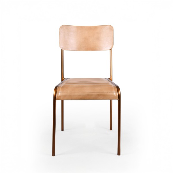 Chaise en cuir marron - Back to school