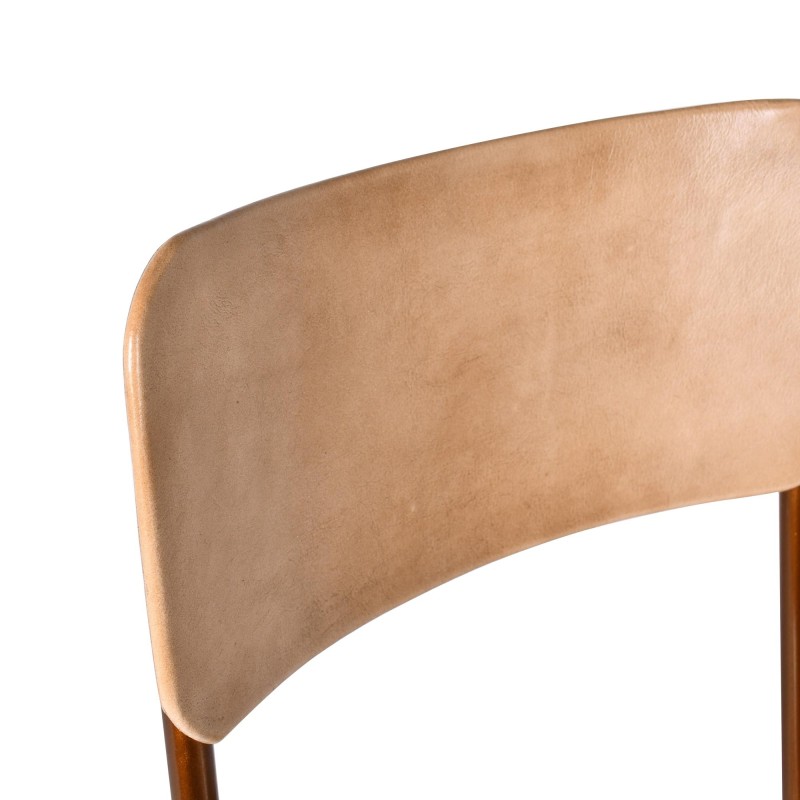 Chaise en cuir marron - Back to school