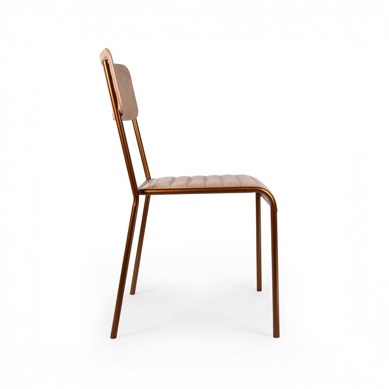 Chaise en cuir marron - Back to school