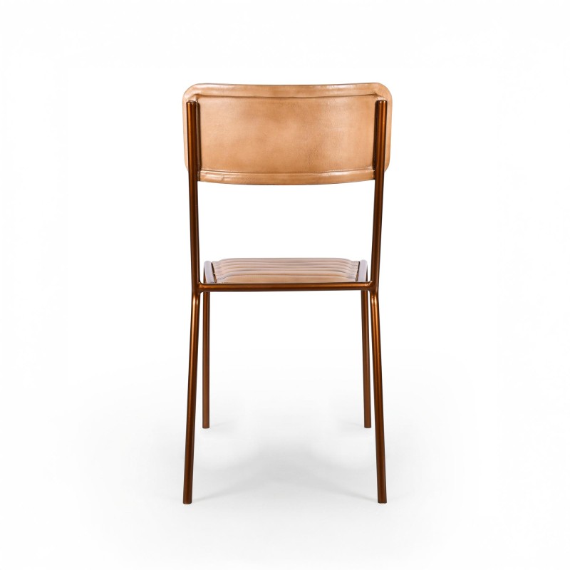 Chaise en cuir marron - Back to school