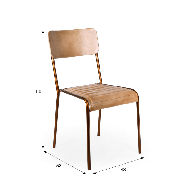 Chaise en cuir marron - Back to school