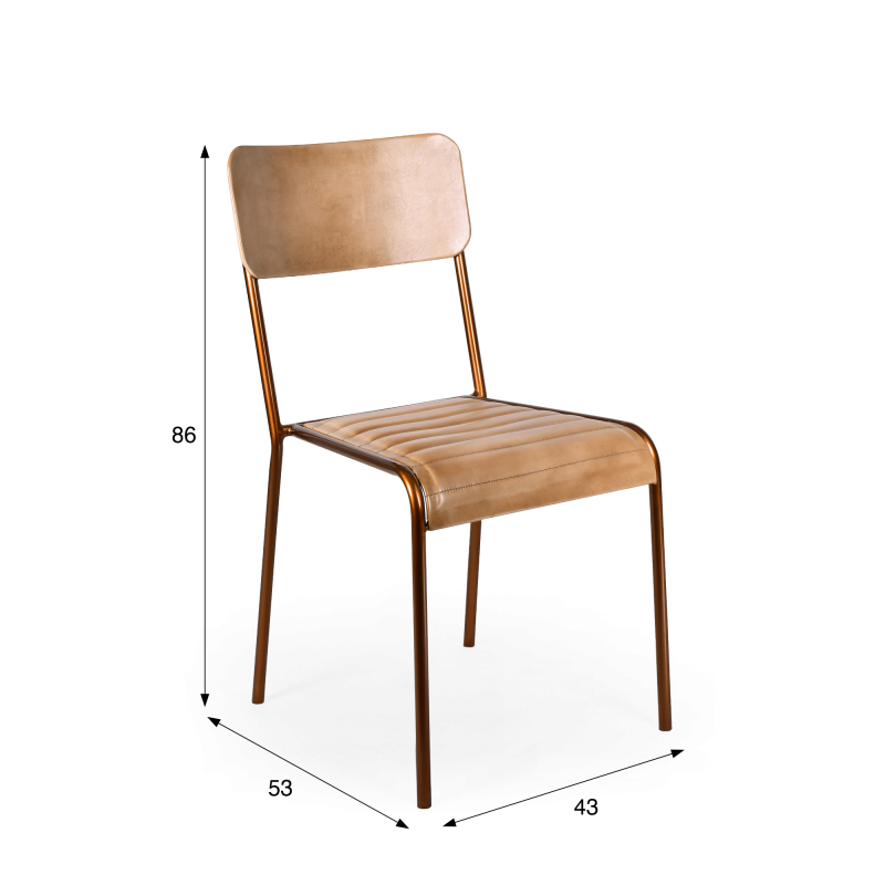 Chaise en cuir marron - Back to school