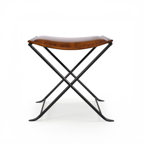 Tabouret d’appoint pliant en cuir vintage - Smart
