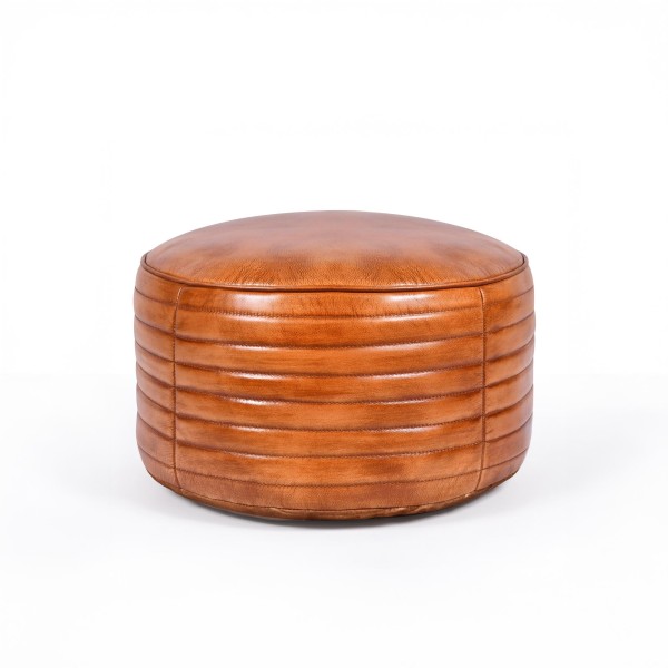 Pouf rond en cuir - Savoy