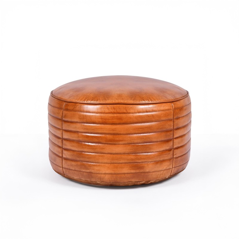 Pouf rond en cuir - Savoy