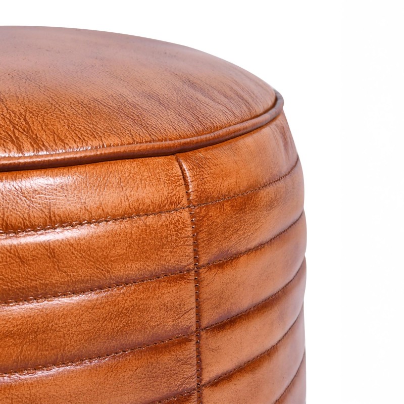 Pouf rond en cuir - Savoy