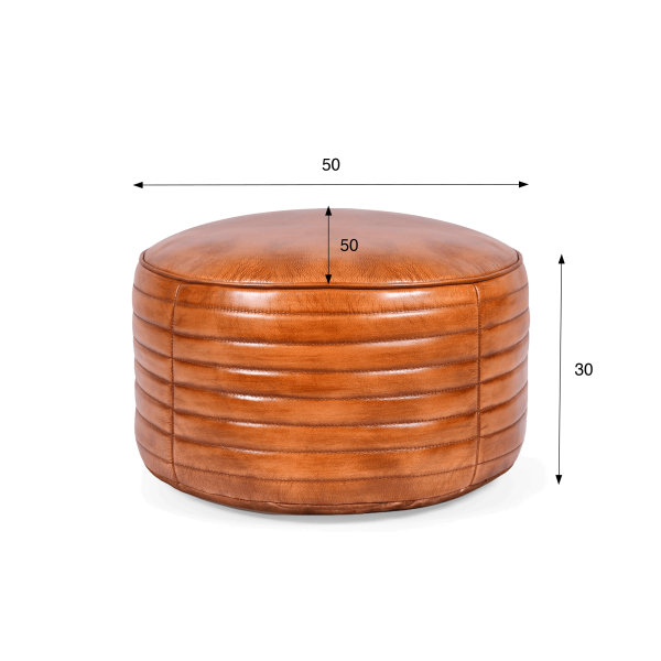 Pouf rond en cuir - Savoy