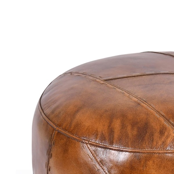 Pouf rond en cuir - Patchwork