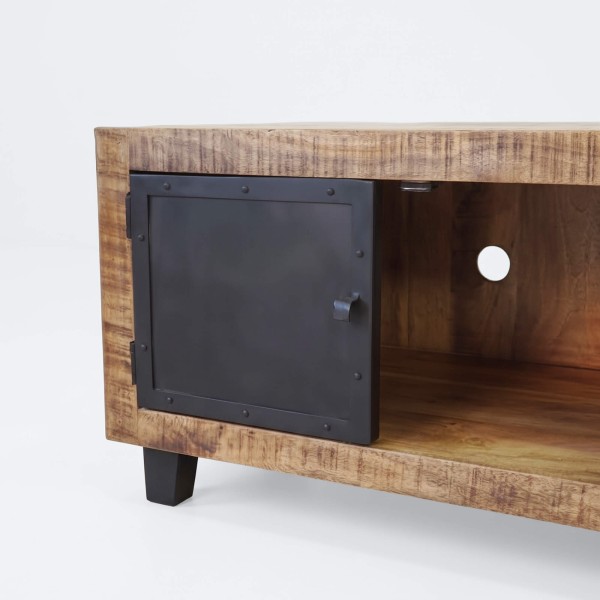 Meuble TV bois & métal 115 cm - Brooklyn