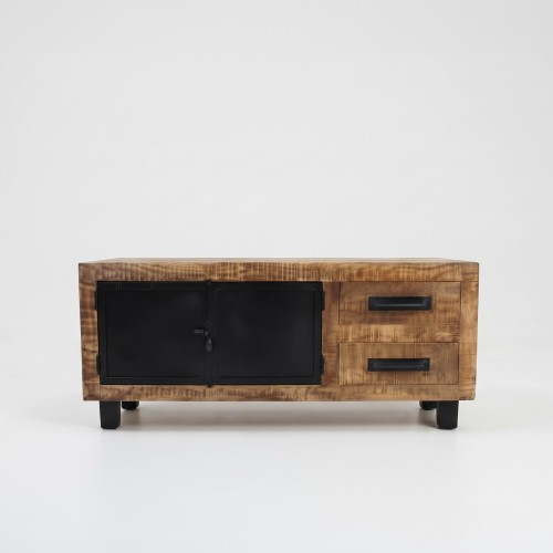 Meuble TV bois & métal 115 cm - Brooklyn