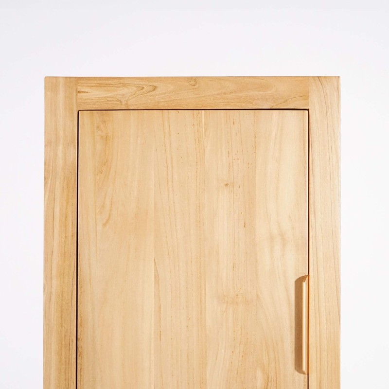 Colonne de salle de bain en bois massif de mindi suspendue - Sylva