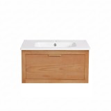 Meuble de salle de bain simple vasque en bois massif de teck - Sylva