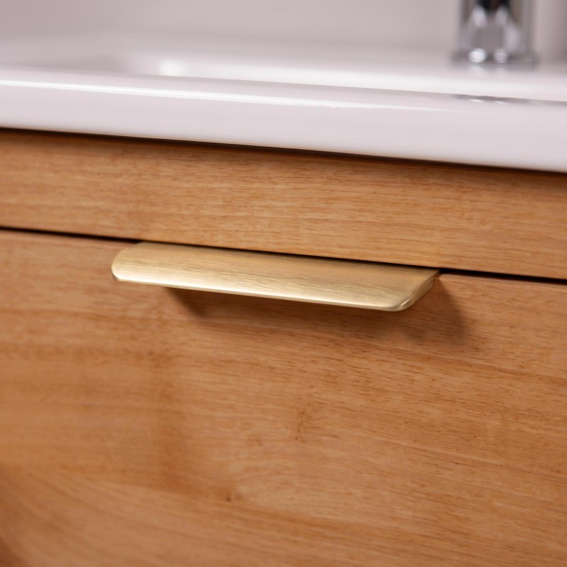 Meuble de salle de bain simple vasque en bois massif de teck - Sylva